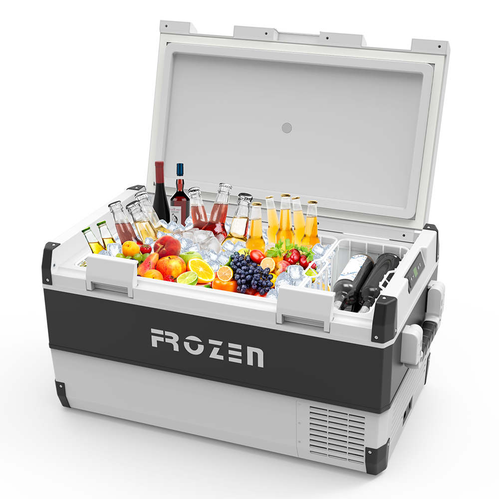 75L Portable Car Refrigerator With Inner Basket Dual Zone Individual Temperature Controls 4X4 Fridge Hunting Fridge
