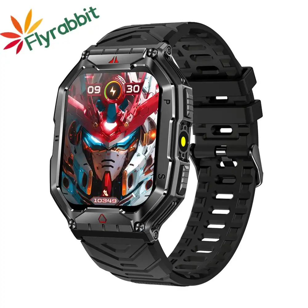 Nouveauté homme Sports de plein air montre intelligente 650mAh BT appel boussole étanche sang oxygène surveillance de la fréquence cardiaque KR82 Smartwatch