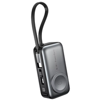 Dernière conception de batterie externe portable étanche en forme de capsule avec charge sans fil et Micro USB 5000mAh pour téléphone, montre et écouteurs