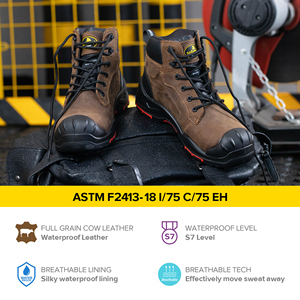 Bottes de sécurité Safetoe résistantes à l'huile et au glissement |   Norme EN ISO 20345 S7 / ASTM |   Cuir véritable imperméable - Product Image 5