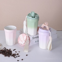 Tasse à café isolée en acier inoxydable 304 LOGO laser personnalisé nouvelle tasse dégradée doublure en céramique pour les cadeaux de thé et de bière