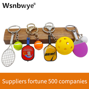 Raquette de tennis pendentif clé personnalisé designer anneau chaînes raqueta de tenis métal souple sport porte-clés raquette de tennis ensemble porte-clés - Product Image 3