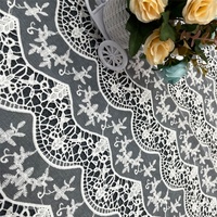 Tissu en maille jacquard en polyester de qualité supérieure, dentelle française de luxe pour la décoration intérieure