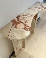 Table console en marbre à veines roses de qualité supérieure Table Halway de meubles en marbre naturel Table d'entrée sur mesure pour la décoration