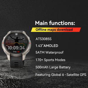 นาฬิกาอัจฉริยะสำหรับผู้ชาย SENBONO DM59 มาพร้อม GPS และแผนที่ออฟไลน์ กันน้ำได้ 5ATM รองรับโหมดกีฬามากกว่า 100 โหมด แบตเตอรี่ใช้งานได้ยาวนาน - Product Image 3