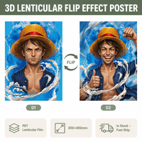 Joyprint - Pintura Lenticular de Anime Japonés de Alta Calidad, 30 x 40 cm, Imágenes de Anime en PET, Pósters de Anime en 3D con Movimiento para el Hogar