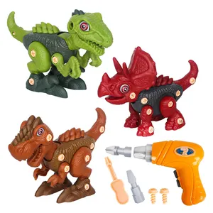 Hot Amazon Diy Nemen Elkaar Kids Stem Speelgoed Dinosaurus Met Elektrische Boor Bouw Techniek Play Kit