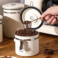 Boîte à café en acier inoxydable, récipient hermétique pour grains de café
