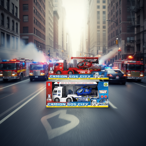 Camión de Juguete SOS City Truck con Sonidos y Luces, para Niños de 3+ Años, Vehículo de Control Remoto, Modelos de Bomberos y Policía - Product Image 3