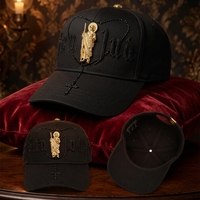 Gorra de béisbol trucker de malla de 5 paneles de gamuza con bordado personalizado, ajustable, de ala ancha, estilo San Judas, para streetwear, venta al por mayor