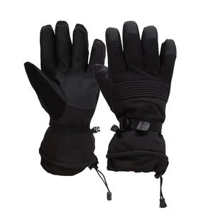 Gants de ski en cuir imperméables et isolés, design à doigts complets, protection UV, fermeture réglable à boucle auto-agrippante pour sports d'hiver et neige - Product Image 1