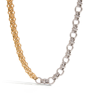 Set di collana di catene di anomalia retrò romantico per le donne accessori femminili in acciaio inox popolare con placcatura in oro - Product Image 5
