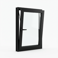 Ventana de Aluminio de Gran Tamaño para Balcón, Ventana Panorámica Abatible con Retenedor de Fricción, Marco de Seguridad de Alta Resistencia