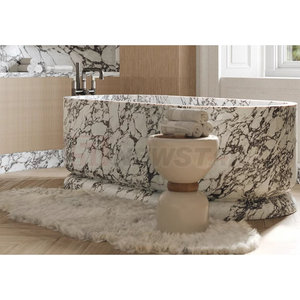 Newstar Stone Baignoire en <span class=keywords><strong>marbre</strong></span> blanc naturel au design moderne et luxueux personnalisée - Product Image 1