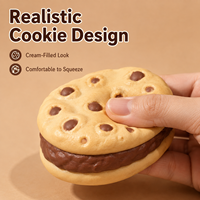 Jouet anti-stress populaire en forme de biscuit sandwich, bloc de construction souple à rebond lent, boule artisanale simulée