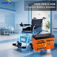 Batterie pour fauteuil roulant électrique 24V300AH 7.2KWh LFP prismatique, étanche IP67, à décharge rapide, pour scooter de mobilité pliable