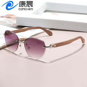 Lunettes de soleil sans monture Relaxey, verres PC UV400, monture métallique, mode féminine, protection solaire, voyage, conduite, légères, Wenzhou - Product Image 2