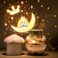 Lampe de nuit LED rotative en forme de carrousel de Lapin, projecteur de ciel étoilé, cadeau de Noël et d'anniversaire pour chambre d'enfant