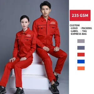 Unisex High Quality Tops Workwear Coverall Flame Retardant Coverall Safety Clothing Coverall Red Color