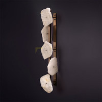 Lampe murale longue en marbre nuageux de style italien, design artistique haut de gamme, LED, lampe murale en marbre pour salon