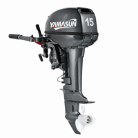 Livraison Rapide Moteur Bateau YAMASUN 15 CV Commande par Tiller Démarrage Manuel 2 Temps Arbre Long