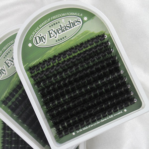 ขนตาปลอมแบบติดกาวร้อน ยี่ห้อ European American รุ่น 160D สีเขียวฐานการ์ดลายดอกไม้ รูปทรง Fortune <span class=keywords><strong>House</strong></span> แบบ 10 แถว หนาแน่นเป็นช่อเดี่ยว งอนรูปตัว D - Product Image 2