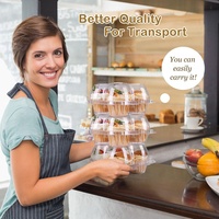 MOQ 50 pièces – Boîtes à gâteaux transparentes jetables en plastique épaissi, contenants blister pour gâteaux en forme de coupelle