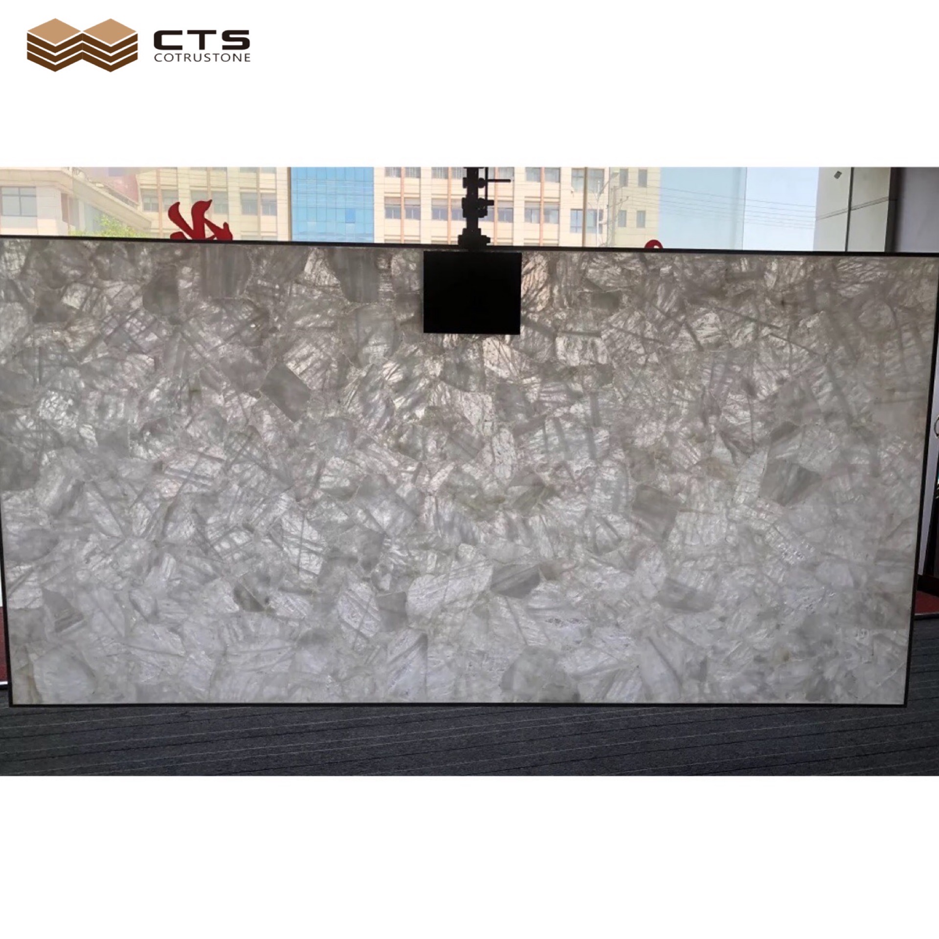 Natural Quartize Slab White Light Through Slabs Interior Dining Table Marble Luxury Extend Agate Gemstone Tile