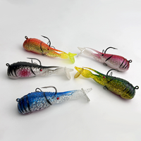 WEIHE Leurre souple en PVC en forme de crevette, 6 couleurs, 6cm, 7cm, 9cm, avec lest abdominal, pour lancer, traîner et swimbait, pour Black Bass, Snook, Redfish