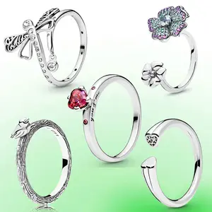 Best hotsell fashion women red heart real 925 sterling silver rings silver s925 wedding and engagement rings for women