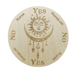 <span class=keywords><strong>13</strong></span> Uds 10cm diseño personalizado <span class=keywords><strong>calendario</strong></span> Wiccan tablero grabado de madera decoración del hogar y regalo de brujería sol y luna tablero de madera contrachapada posavasos - Product Image 6
