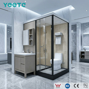 Cabine <span class=keywords><strong>de</strong></span> <span class=keywords><strong>douche</strong></span> pivotante YEETE noir mat Neo-Angle avec verre <span class=keywords><strong>de</strong></span> sécurité trempé <span class=keywords><strong>de</strong></span> 8 mm pour projets hôteliers et construction moderne - Product Image 1
