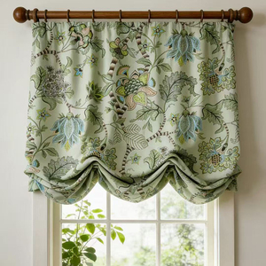 Rideaux Jacquard Floraux Personnalisés en Gros, Rideaux à Texture Lin, Traitements de Fenêtre Courbés, Textile de Maison Botanique Vintage - Product Image 4
