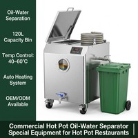 Mesin Penangkap Lemak Otomatis untuk Limbah Air Limbah, Bahan Stainless Steel, Pemisah Minyak Dapur dengan Roda, 12L 300W 220-240V OEM ODM