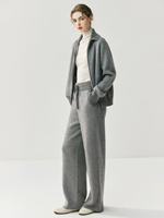 Ensemble pantalon en tricot épais en laine mélangée à coupe décontractée élégante pour femmes avec personnalisation du logo Hiver
