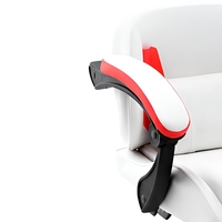 Chaise de jeu ergonomique minimaliste moderne en cuir PU avec dossier ailé réglable en hauteur, accoudoirs inclinables et pivotants