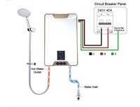 7.5kw 220 volts chauffe-eau électrique 3 secondes de chauffage autonome chauffe-eau