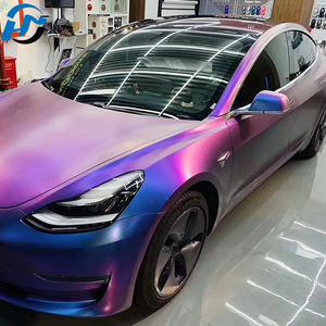 Suministro directo de fábrica Mate Diamante Rojo Púrpura Camaleón PET Fundido Polimérico Car Wrap Vinilo Completo 1,52x18M/5x60FT Roll Cars - Product Image 2