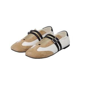 Zapatillas de Ballet Deportivas Retro Coloridas para Mujer, Marca De Xun, con una Sola Correa, Diseño Calado y Corte Bajo, de Cuero Genuino, para Primavera y Verano - Product Image 5