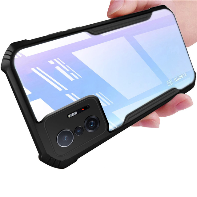 Shockproof Slim PC TPU Hybrid Protection Clear Back Cover Case for Xiaomi 11T Lite/Mi 11 POCO X3 C3 M3/Redmi 9 10 Note 9 10