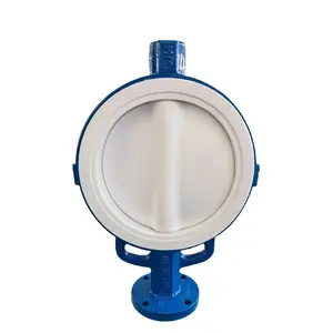 PTFE Kursi PFA Mantel Duplex SS Disc WCB Tubuh Butterfly Valve