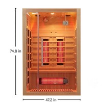 Sauna infrarouge à lumière rouge en bois massif durable pour 2 personnes, à faible EMF, pour la maison et la salle de sport, en stock aux États-Unis