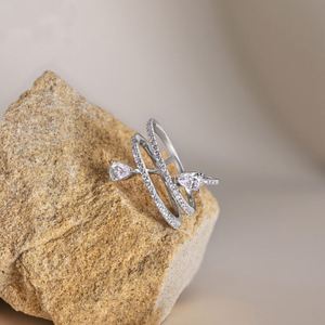 Dylam Magnificent Fine Jewellery Non Tarnish Rhodium Plated S925 <b>Silver</b> Multiple Layer <b>Eternity</b> Band 5A Zirconia Bridal <b>Rings</b> - Product Image 6