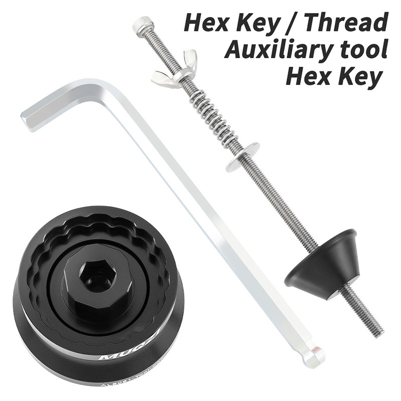 Llave hexagonal/Rosca+Herramienta auxiliar+Llave hexagonal-Negro