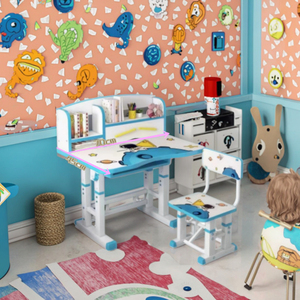 New Design Ergonomic Adjustable Kids <strong>Study</strong> Table Chair Set Modern Home School Furniture Metal Wood Bedroom <strong>Material</strong> - Product Image 6