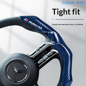 Funda para <span class=keywords><strong>Volante</strong></span> <span class=keywords><strong>de</strong></span> <span class=keywords><strong>Fibra</strong></span> <span class=keywords><strong>de</strong></span> <span class=keywords><strong>Carbono</strong></span> y Cuero Nappa para OLIVER, Ultrafina, Antideslizante, para Todas las Estaciones, Cómoda - Product Image 3