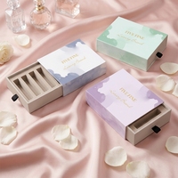 Boîte d'emballage coulissante de luxe avec logo personnalisé pour échantillons de parfum, boîte cadeau en papier écologique