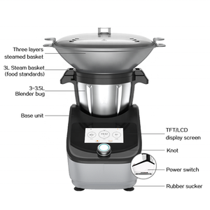 <span class=keywords><strong>Robot</strong></span> culinaire multifonction avec contrôle <span class=keywords><strong>de</strong></span> température, mixeur <span class=keywords><strong>pour</strong></span> soupes, pâtes et sauces - Product Image 4