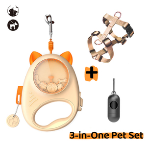 <span class=keywords><strong>Collar</strong></span> de correa de perro retráctil reflectante de 13 'y chaleco de arnés para perros y dispensador de bolsas de caca con clip, 55 libras máx. - Product Image 2