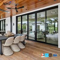 Puerta Corredera Comercial de Aluminio, Diseño Contemporáneo, Puertas Correderas Grandes de Vidrio Templado Panorámico